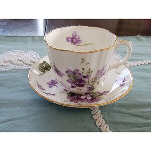 Hammeredley Victorian Violets Bone China Teacup & Saucer Set Made In England